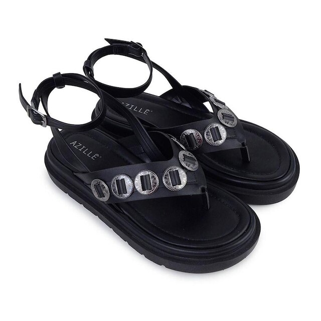 Sandália Feminina Azillê Plataforma Preta - 50380