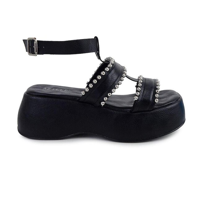 Sandália Feminina Azillê Plataforma Preta - 50410