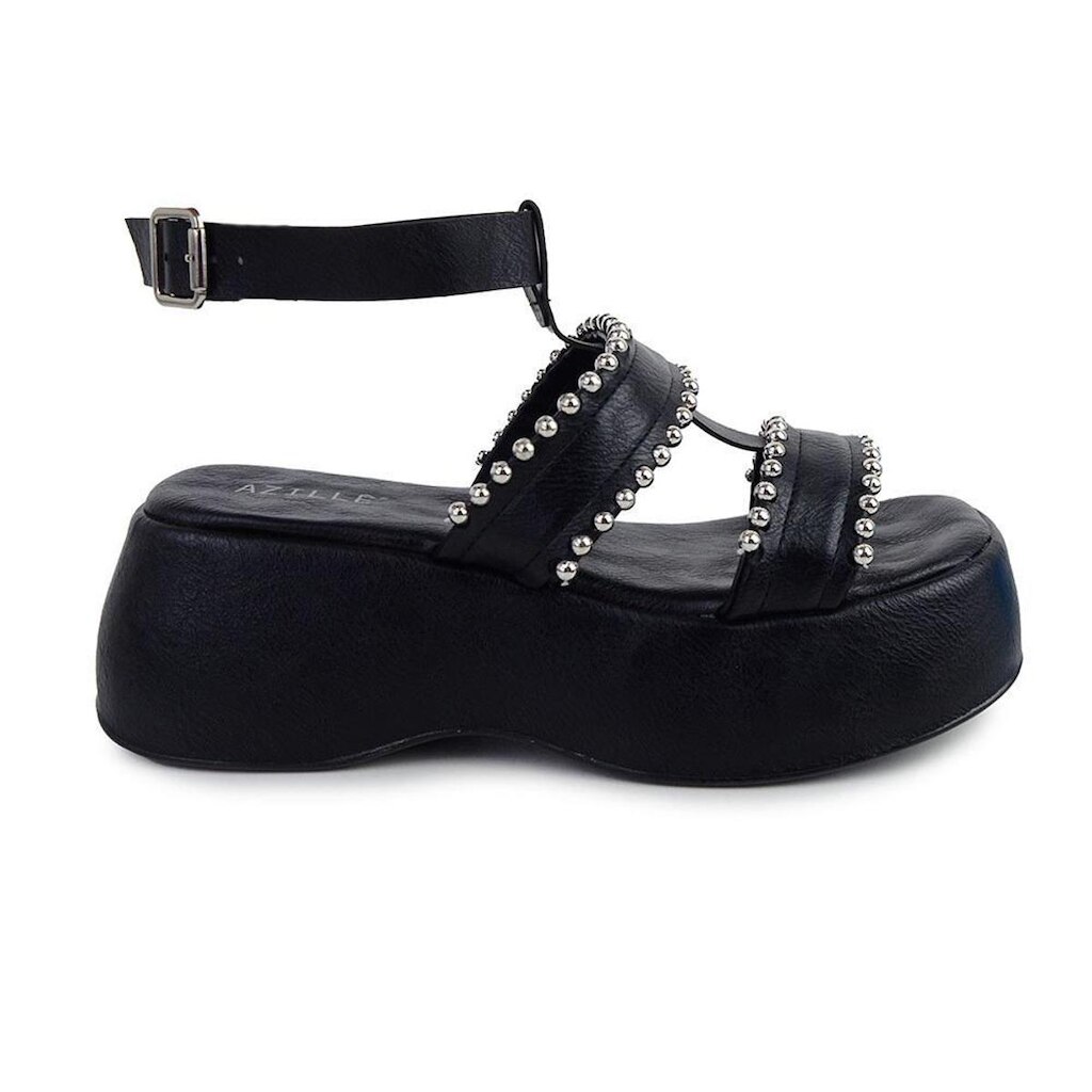 Sandália Feminina Azillê Plataforma Preta - 50410