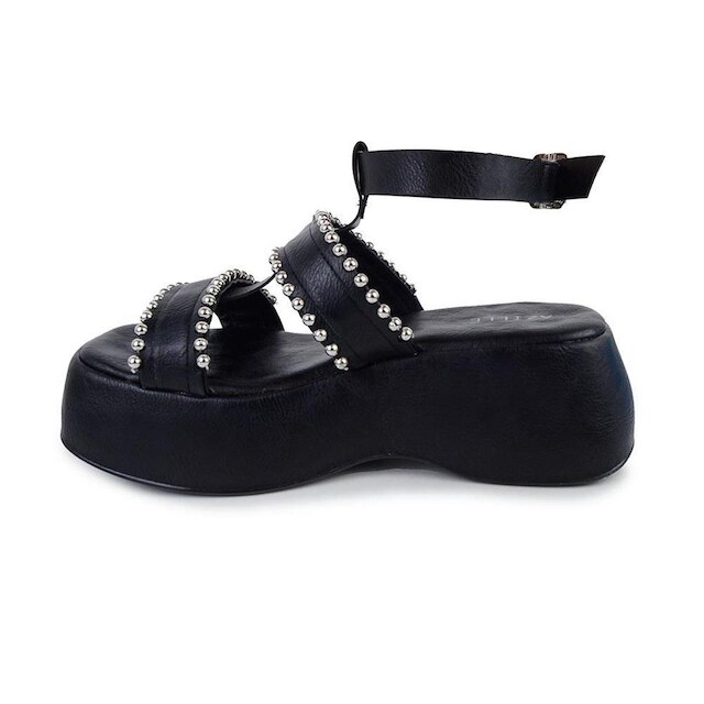 Sandália Feminina Azillê Plataforma Preta - 50410