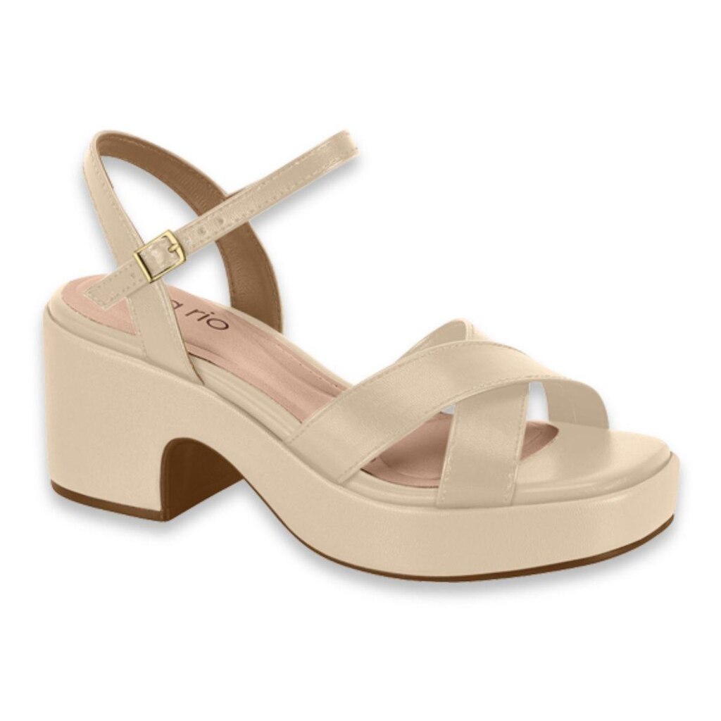 Sandalia Feminina Beira Rio Salto Anabela Bloco Leve Casual Ref: 8517.106