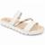 Sandália Feminina Benévola Comfort Papete Slide Palmilha EVA Macia Antiderrapante Fácil de Calçar - Branco+dourado