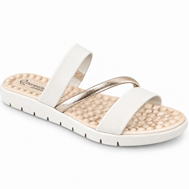 Sandália Feminina Benévola Comfort Papete Slide Palmilha EVA Macia Antiderrapante Fácil de Calçar