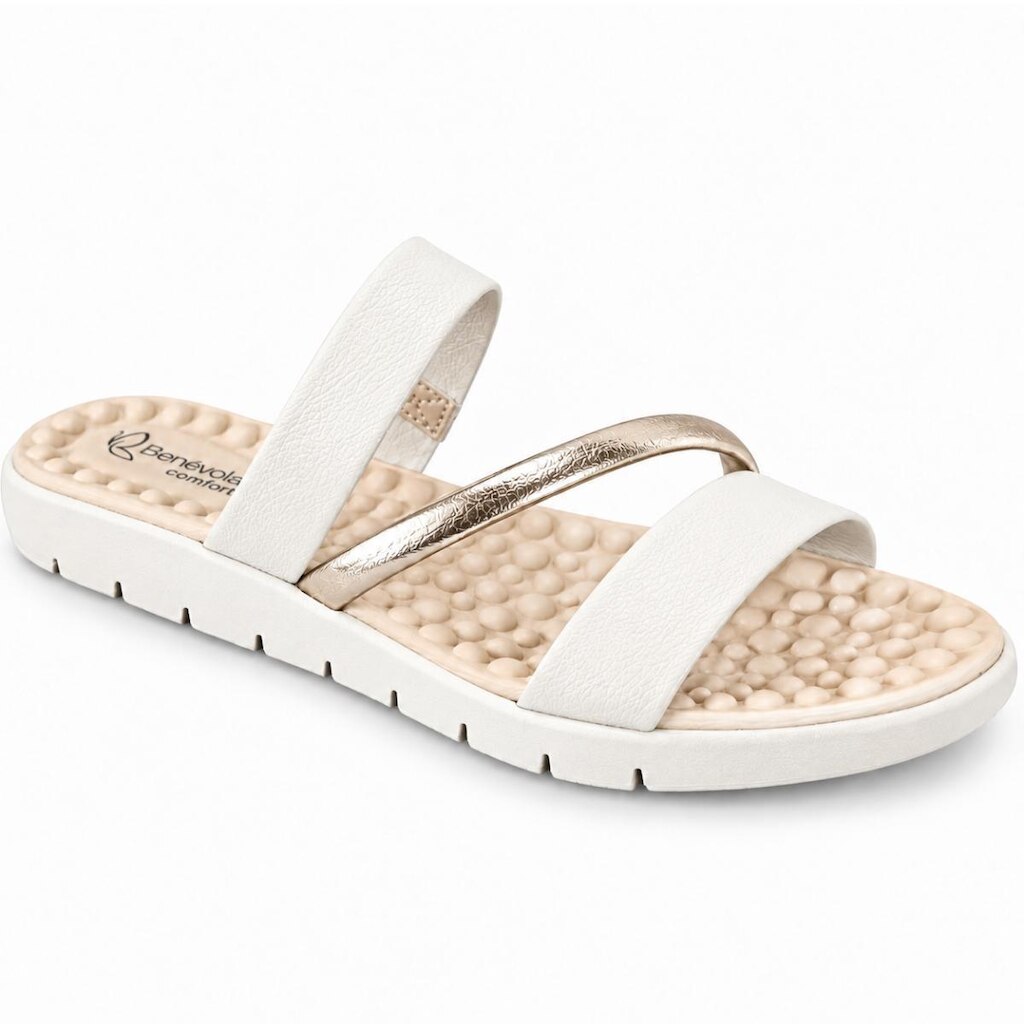 Sandália Feminina Benévola Comfort Papete Slide Palmilha EVA Macia Antiderrapante Fácil de Calçar