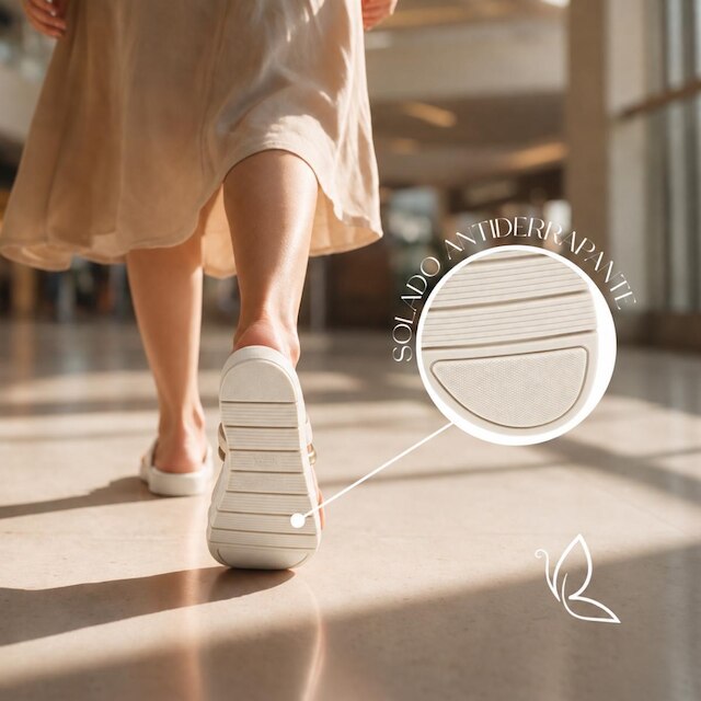 Sandália Feminina Benévola Comfort Papete Slide Palmilha EVA Macia Antiderrapante Fácil de Calçar