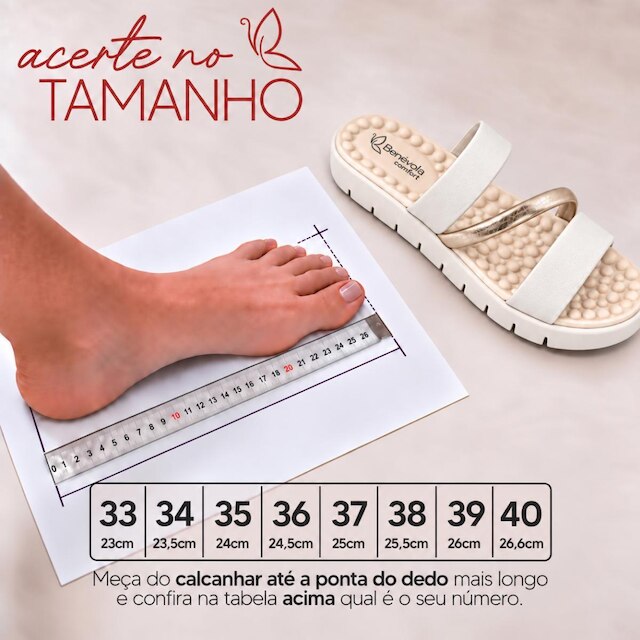 Sandália Feminina Benévola Comfort Papete Slide Palmilha EVA Macia Antiderrapante Fácil de Calçar