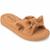 Sandália Feminina Benévola Comfort Slide Laço Palmilha Macia Anatômica Nobuck Sintético Confortável - Nude