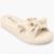 Sandália Feminina Benévola Comfort Slide Laço Palmilha Macia Anatômica Nobuck Sintético Confortável - Creme