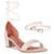 Sandalia Feminina Casual Salto Bloco Grosso Tiras de Amarrar Sintético Moda Festa A3.29 - Off White