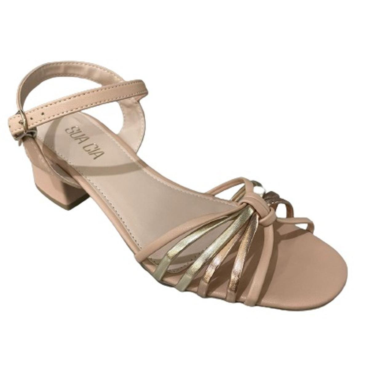 Sandalia Feminina Casual Salto Médio Sua Cia 8185-13753 - Natural. | Zattini