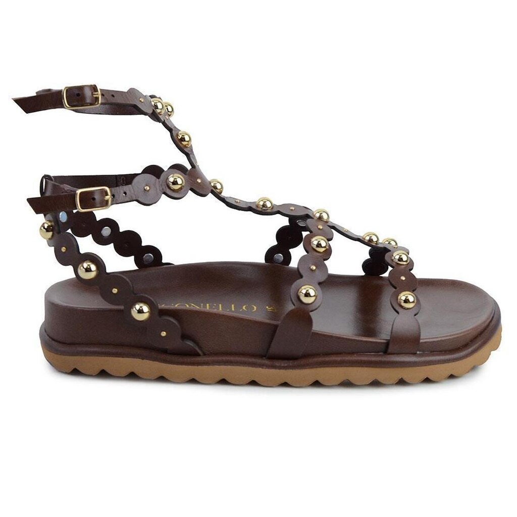 Sandália Feminina Cecconello Couro Java Marrom - 2725