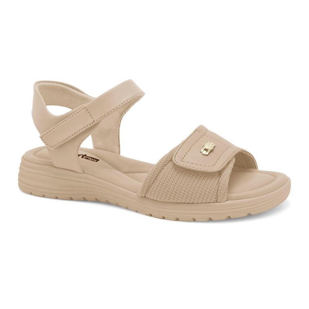 Sandália Feminina Comfortflex Lycra Almond Ultraconforto