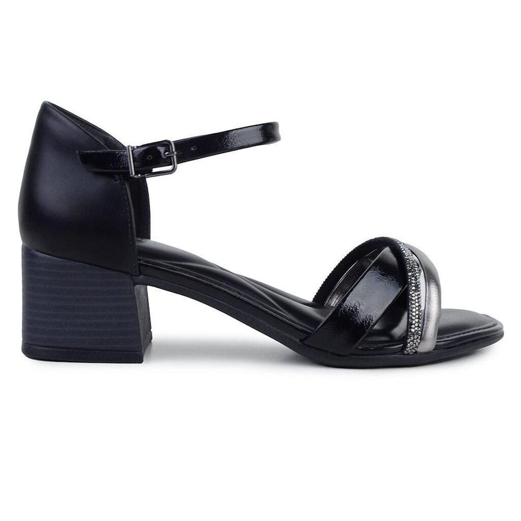Sandália Feminina Comfortflex Salto Baixo Preta - 2456403