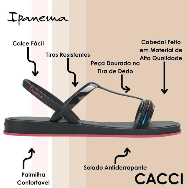 Sandalia Feminina Conforto Elegante Dia a Dia Glow Ipanema