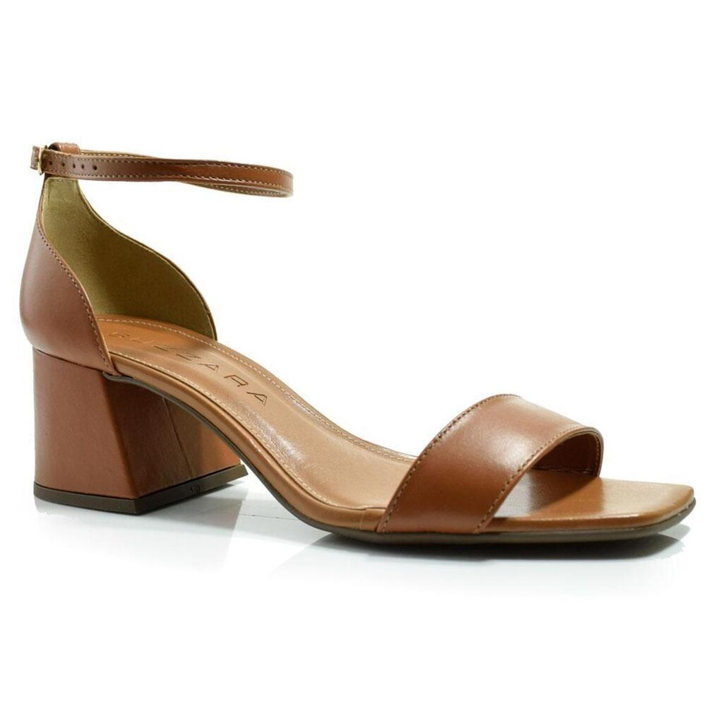 Sandália Feminina de Couro e Salto Bloco Suzzara 46902-02