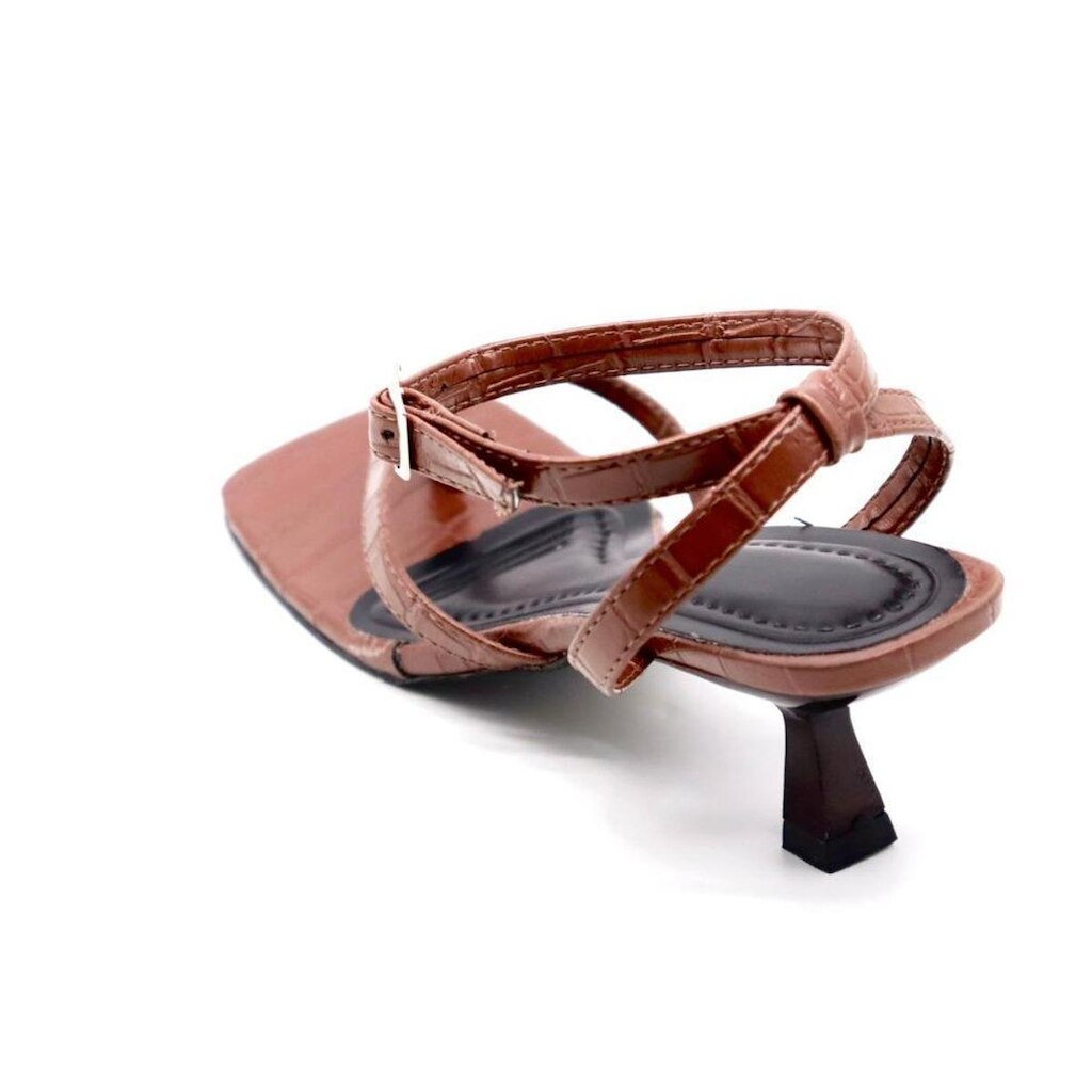 Sandália Feminina de Dedo Salto Baixo Croco 5412