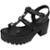 Sandália Feminina Elegante Conforto Salto Médio Cacci - Preto