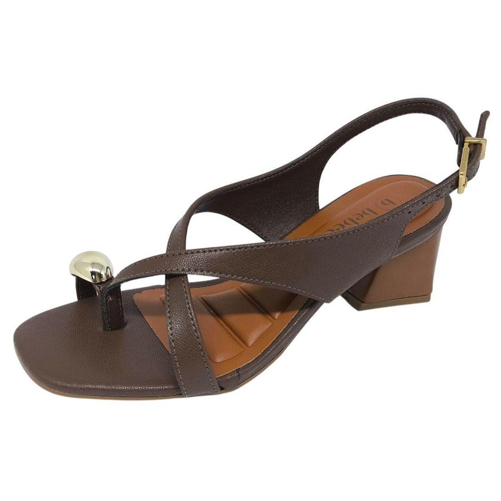 Sandalia Feminina Elegante Social Salto Bloco Medio Bebece