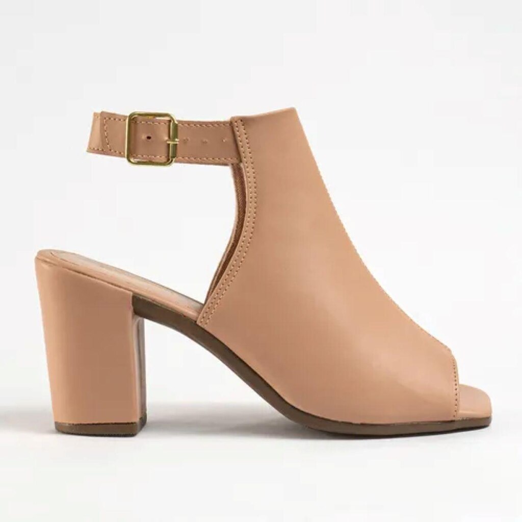 Sandalia Feminina Fechada Estilo Peep Toe Salto Gross