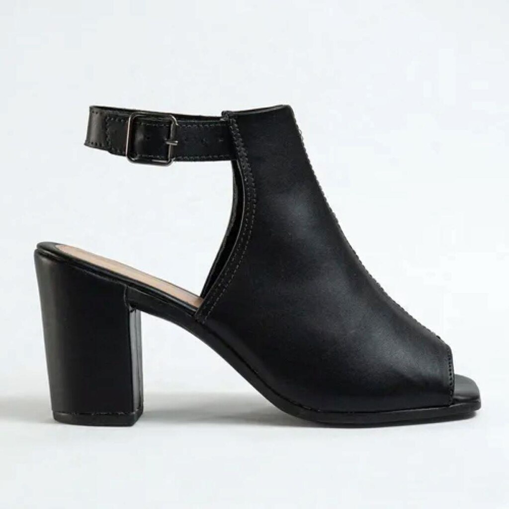 Sandalia Feminina Fechada Estilo Peep Toe Salto Gross