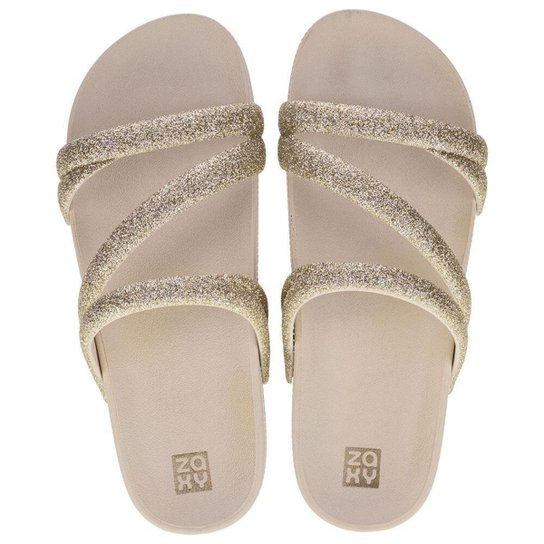 Sandália Feminina Flat Glitter Zaxy - 18956