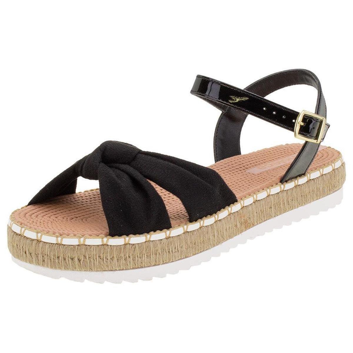Sandália Feminina Flat Moleca - 5447408 - Preto Menor preço em Sandália Feminina Flat Moleca - 5447408 - Preto