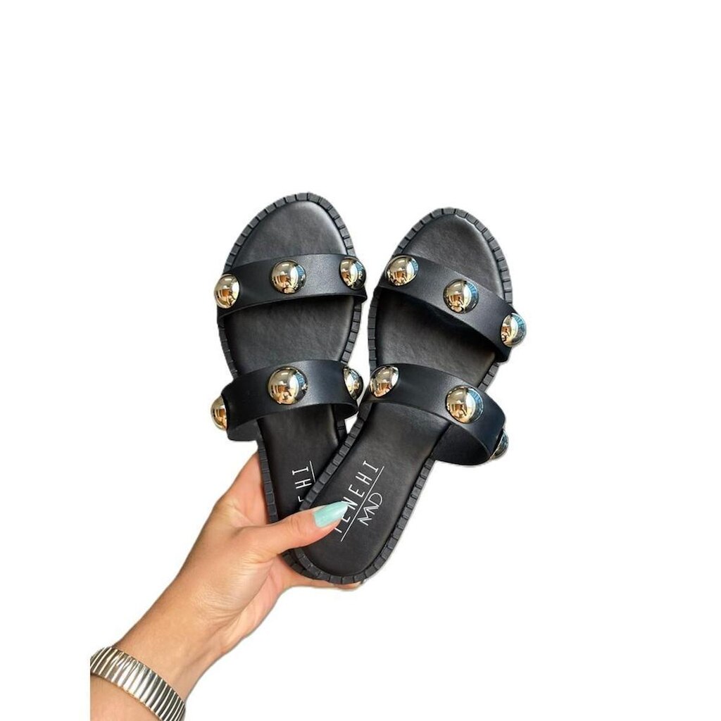Sandália Feminina Flat Virginia Detalhe Metal ABS Confortável