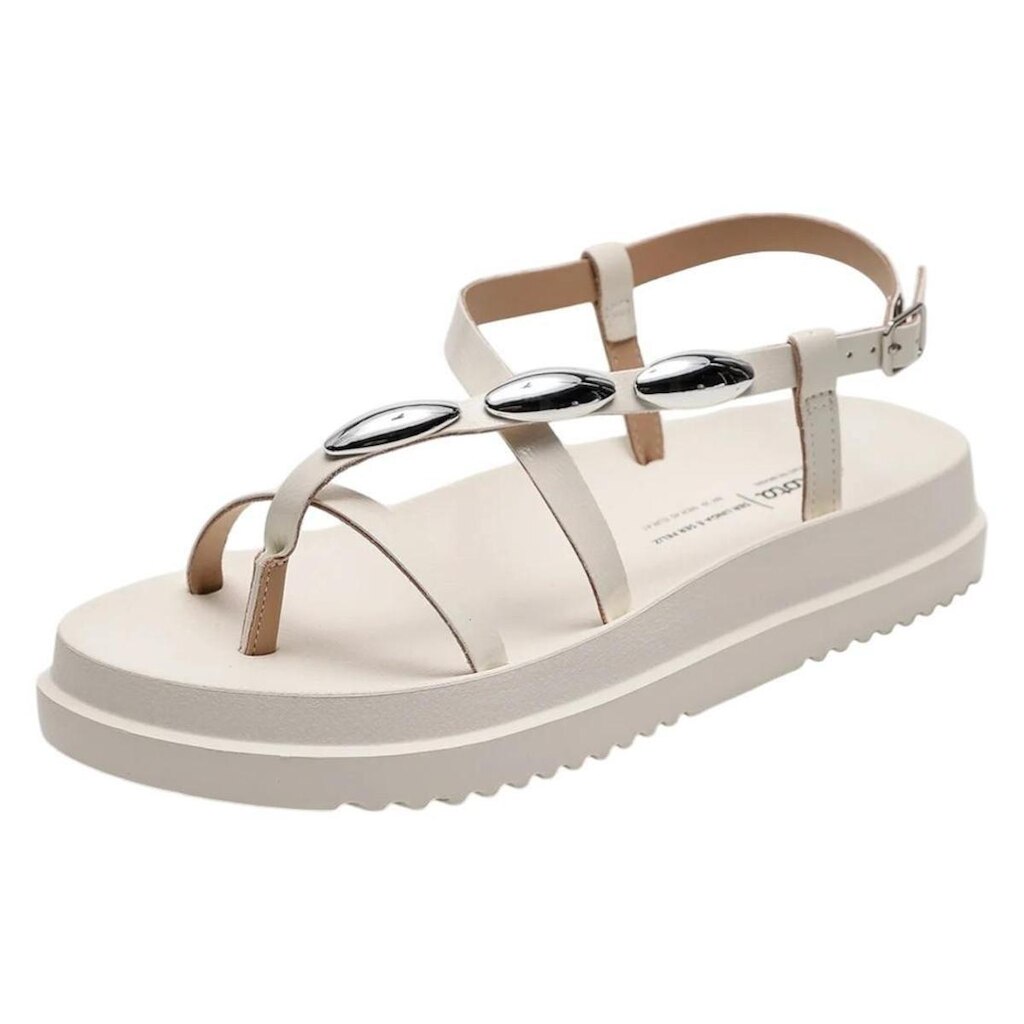 Sandália Feminina Flatform Prática Peças Brilhantes Dakota