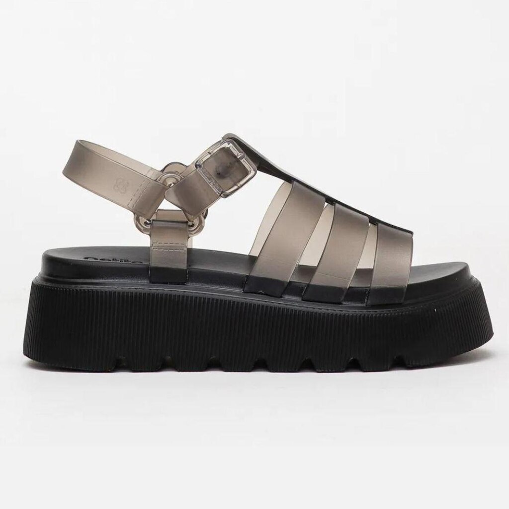 Sandália Feminina Flow Sandal Preto Translúcido Petite Jolie PJ7561