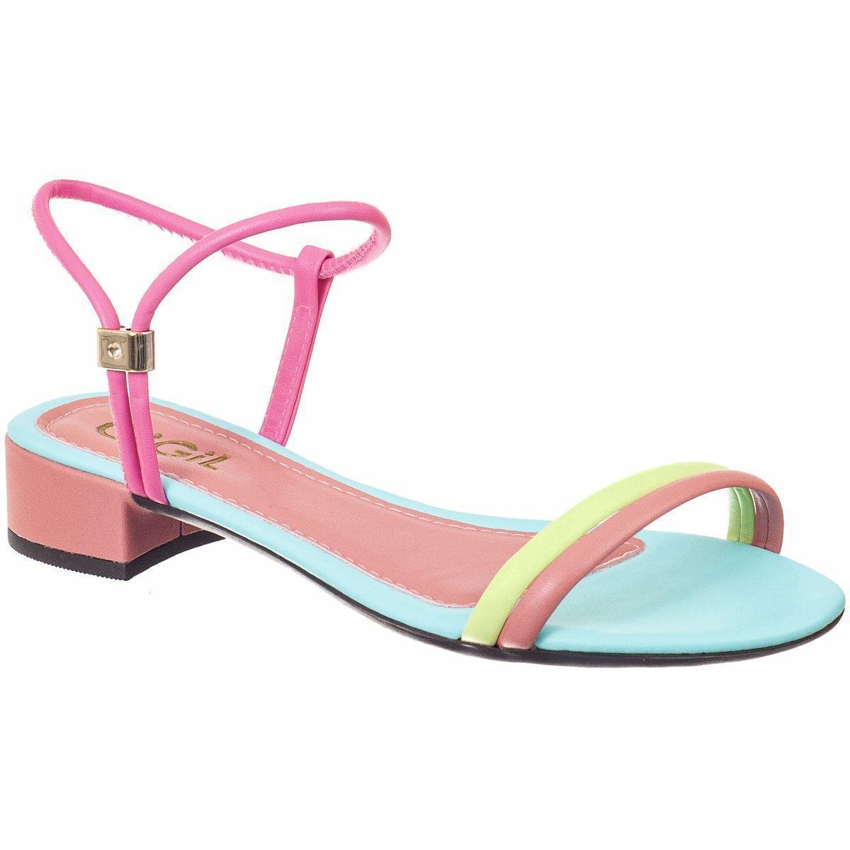 Sandália Feminina Gigil Salto Bloco Quadrado Baixo Menor preço em Sandália Feminina Gigil Salto Bloco Quadrado Baixo