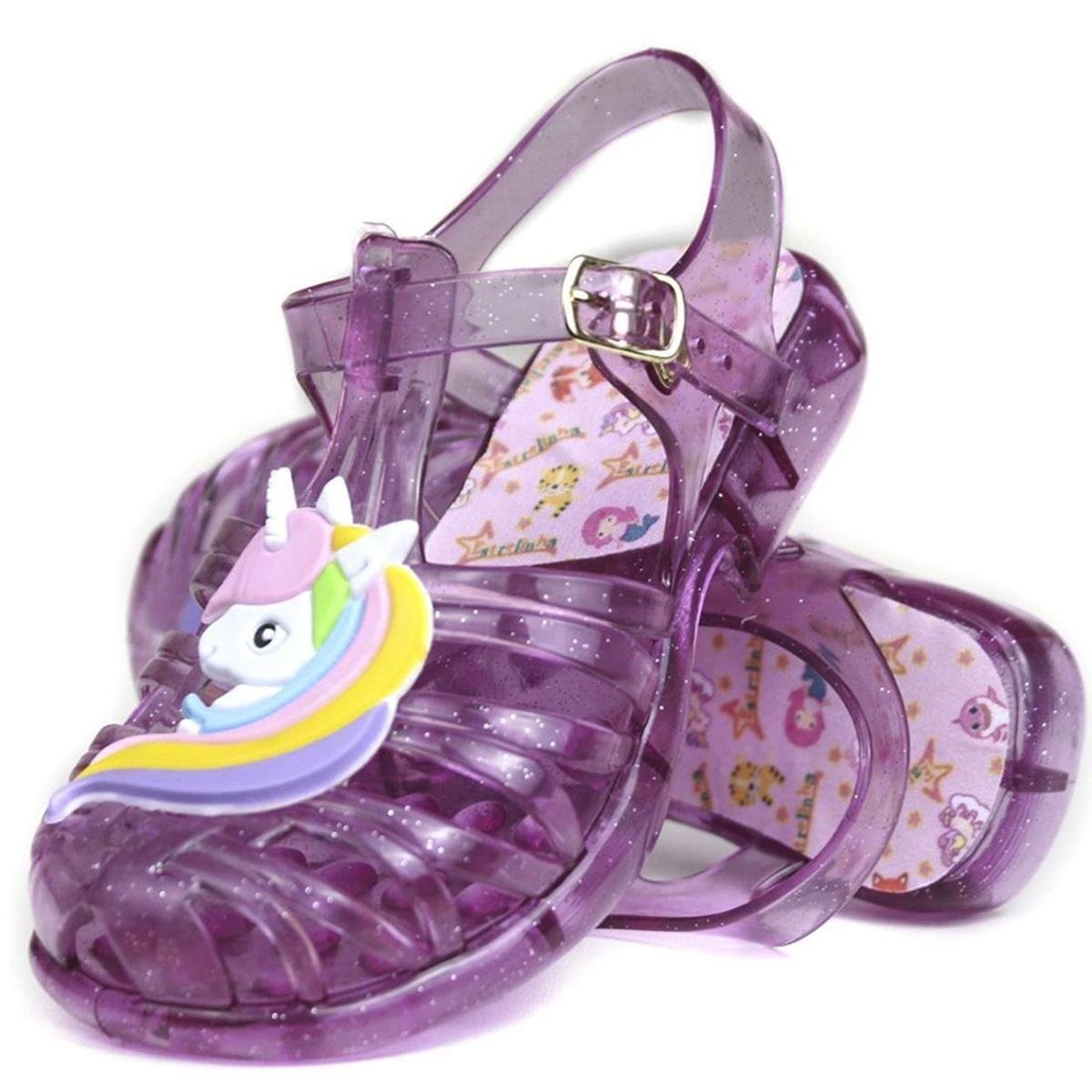 Sandália Feminina Infantil Estrelinha Gliter Unicórnio Menor preço em Sandália Feminina Infantil Estrelinha Gliter Unicórnio