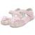Sandália Feminina Infantil Menina Coração Pérolas Mzkid - Rosa