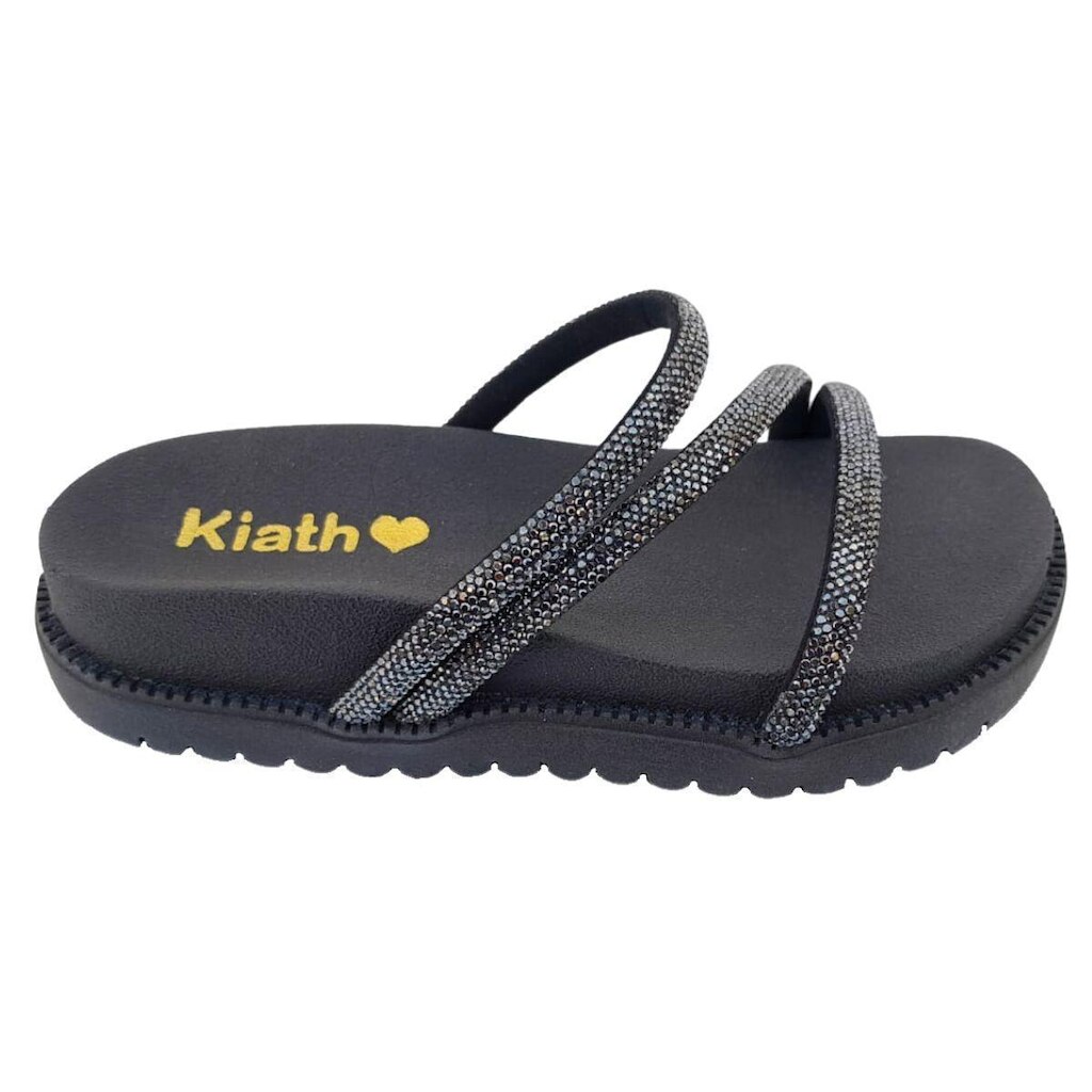 Sandália Feminina Infantil Papete Flatform Juvenil Tira Strass Rasteirinha Confort Casual