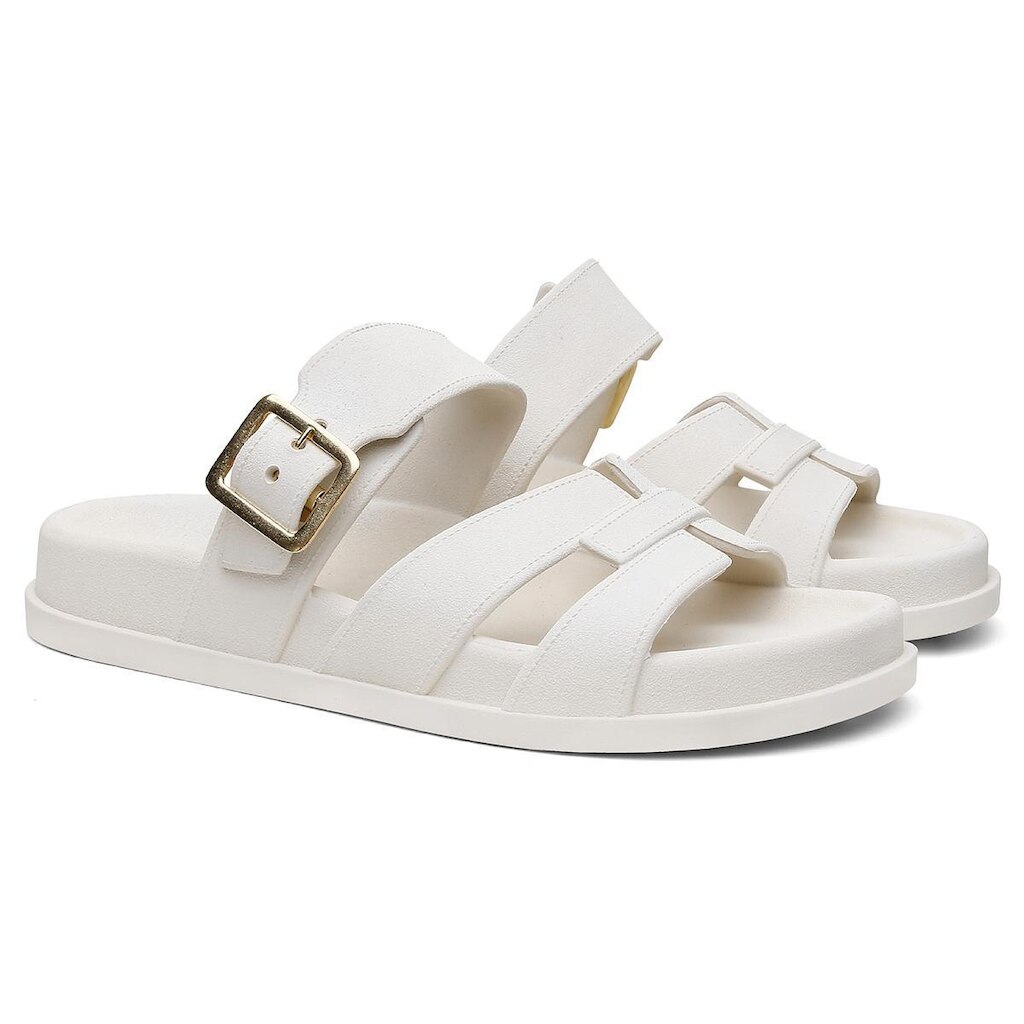Sandália Feminina Injetada Tiras em H com Fivela Design Clássico Confortável