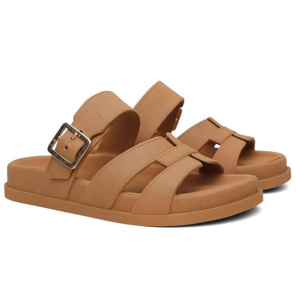 Sandália Feminina Injetada Tiras em H com Fivela Design Clássico Confortável