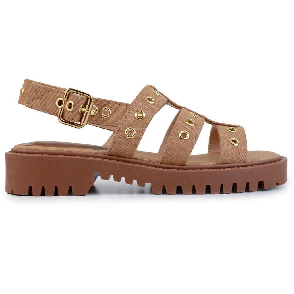 Sandália Feminina Luiza Barcelos Papete Bege khaki - 1279