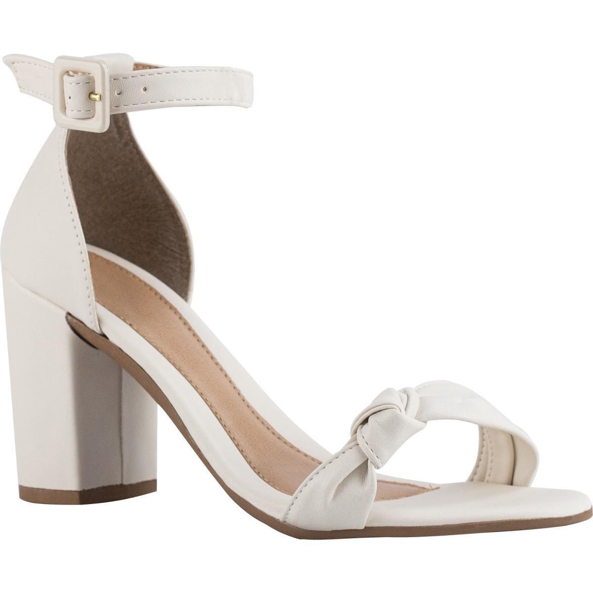 Sandália Feminina Lumiss Salto Alto Plataforma Tratorada - Off White Menor preço em Sandália Feminina Lumiss Salto Alto Plataforma Tratorada - Off White