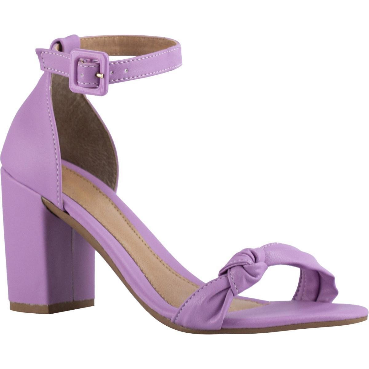 Sandália Feminina Lumiss Salto Alto Plataforma Tratorada - Roxo Menor preço em Sandália Feminina Lumiss Salto Alto Plataforma Tratorada - Roxo