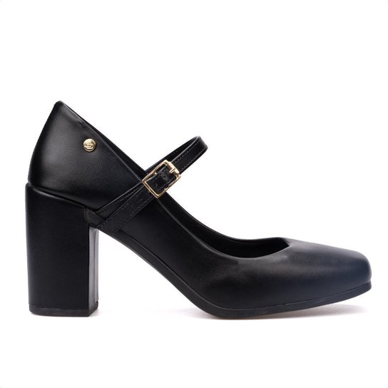 Sandália Feminina Mary Jane Elegante Tira Salto Grosso Moda