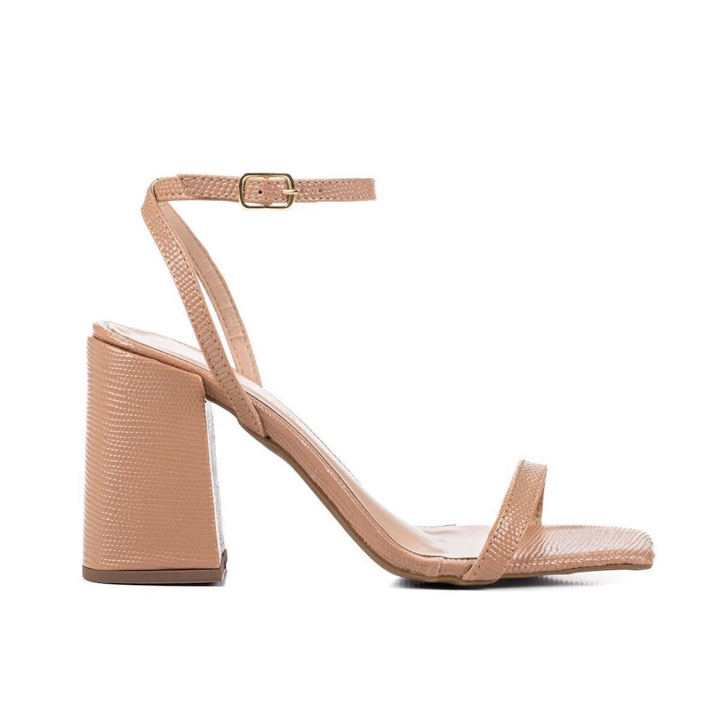 Sandália Feminina Moda Isis Salto Grosso Médio 9 cm Moderno