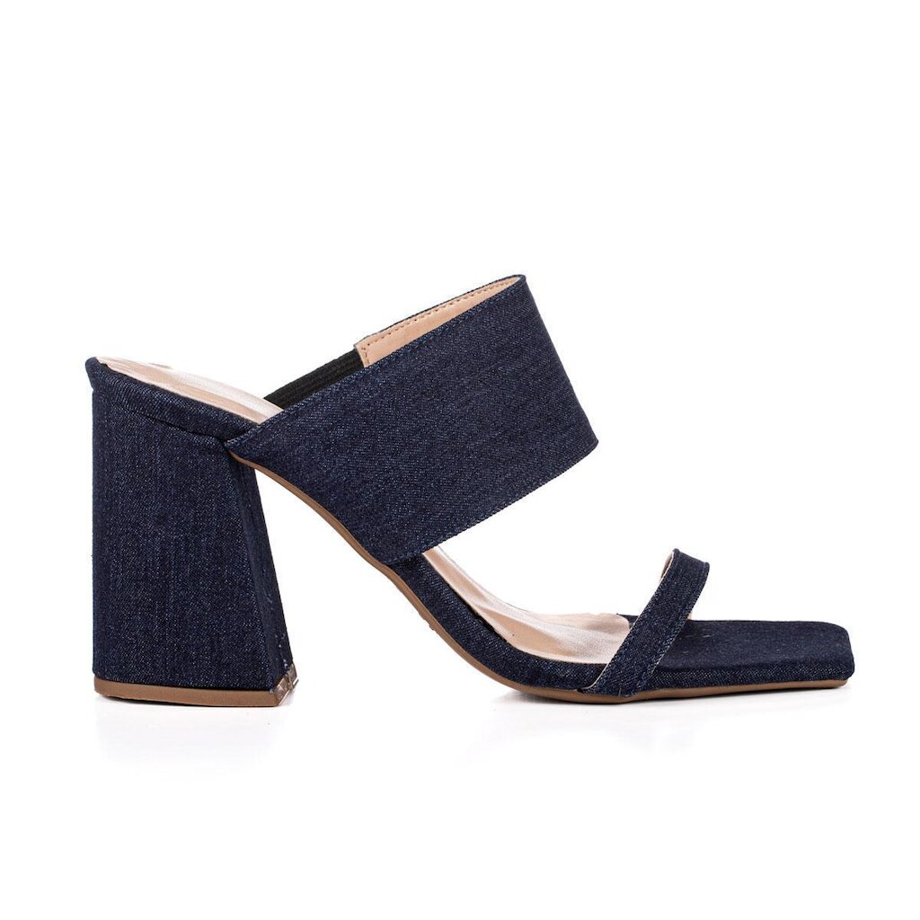 Sandália Feminina Moda Karina Salto Alto Grosso 9cm