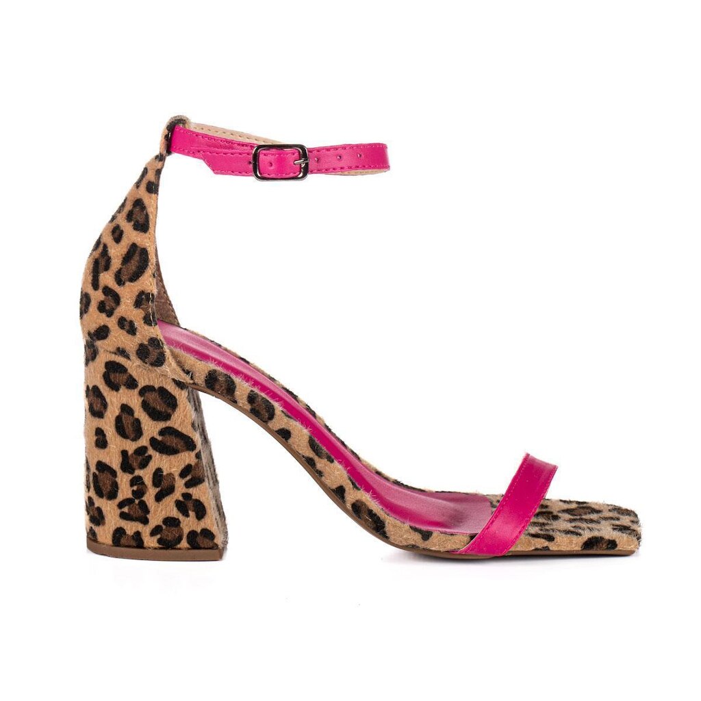 Sandália Feminina Moda Kéfera Salto Alto Grosso 9 Cm