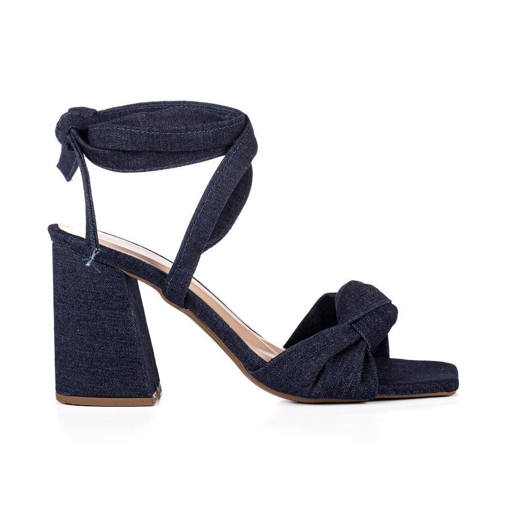 Sandália Feminina Moda Kelly Salto Alto Grosso 9 Cm
