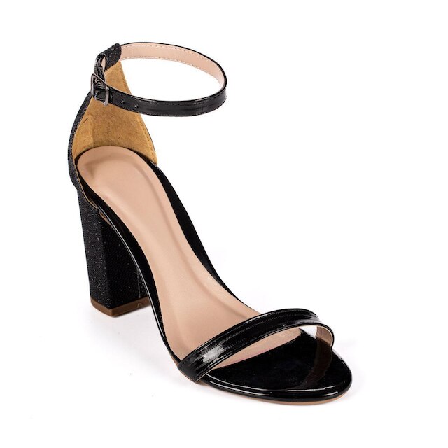 Sandália Feminina Moda Rita Salto Grosso Alto 9cm