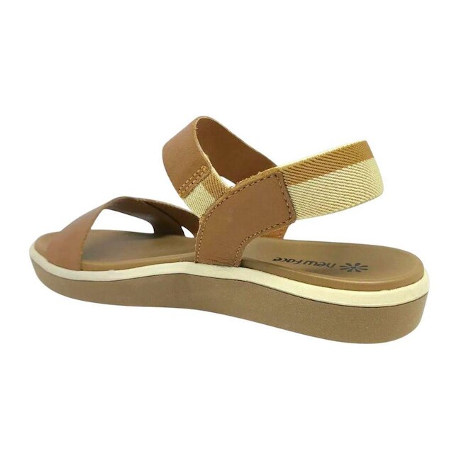 Sandália Feminina Moderna Flatform Conforto Couro New Face
