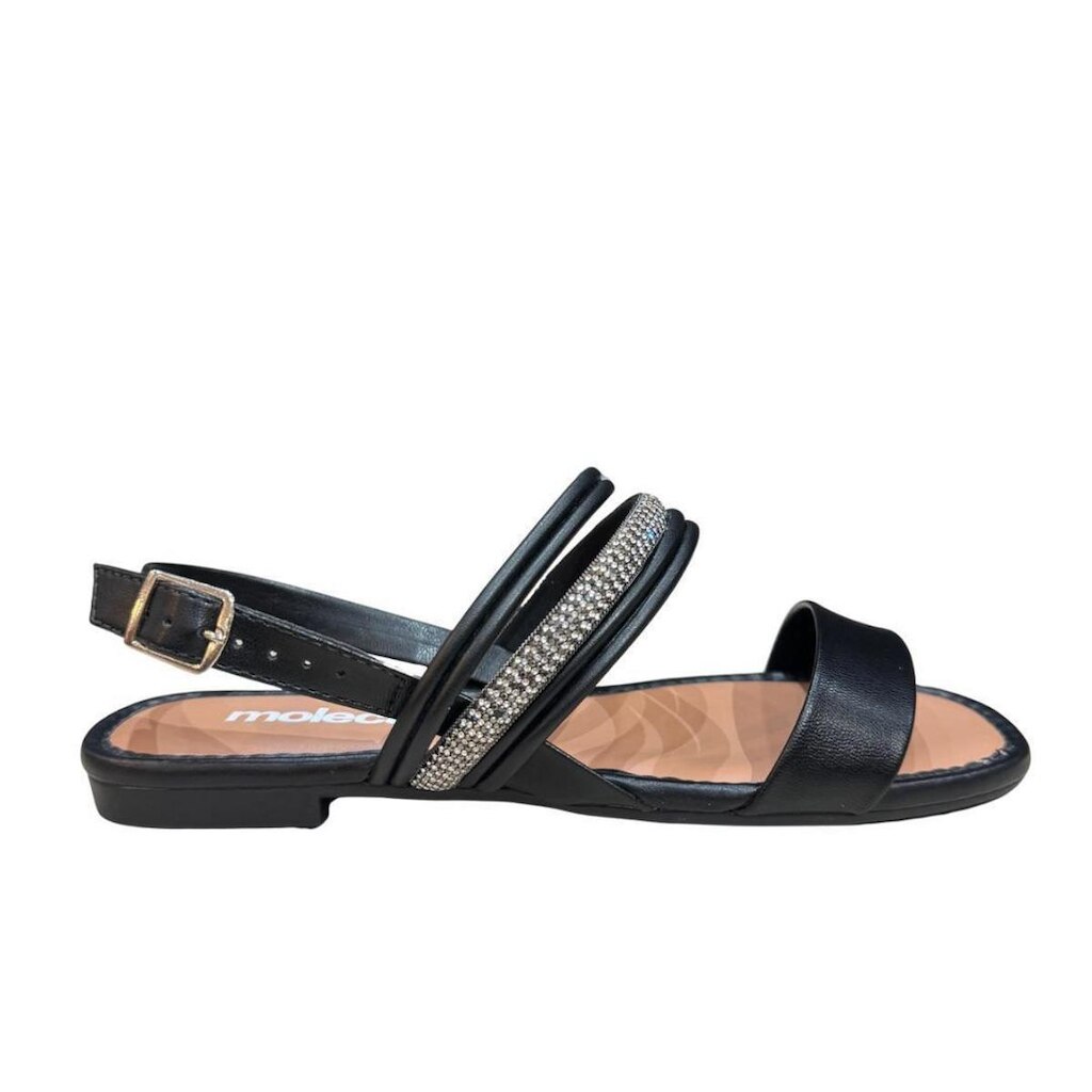 Sandália Feminina Moleca 5435.554 Com Strass Fivela