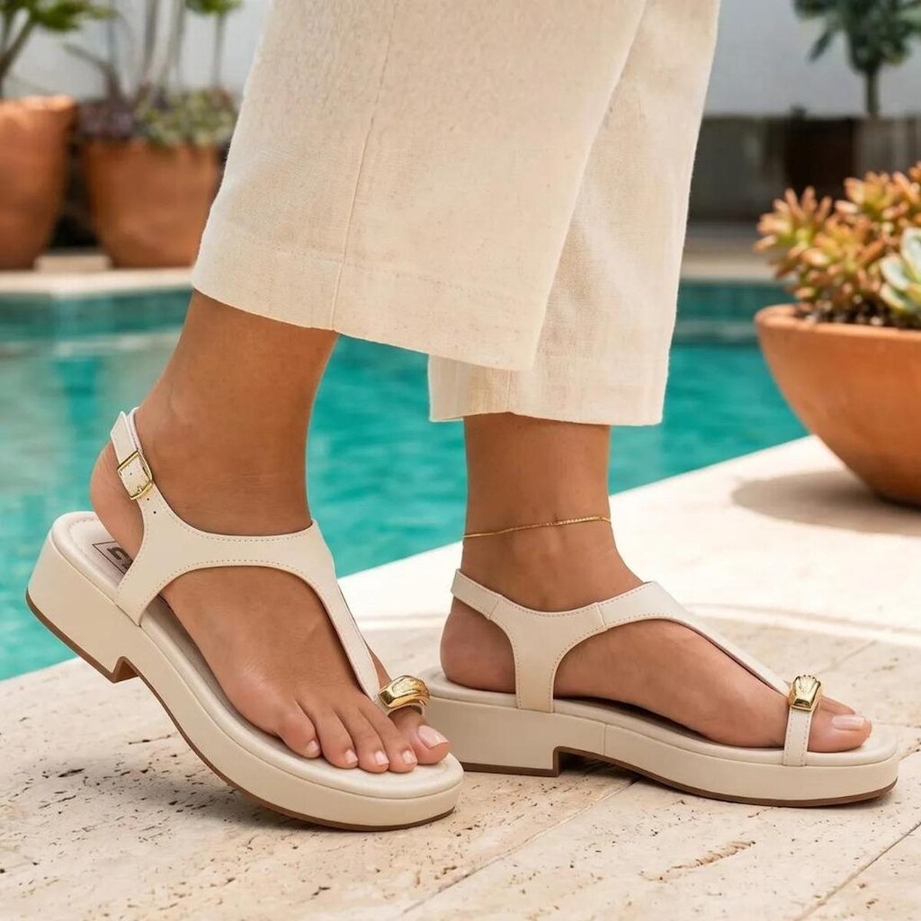 Sandália Feminina Moleca Casual Salto Baixo Fivela 5581.102