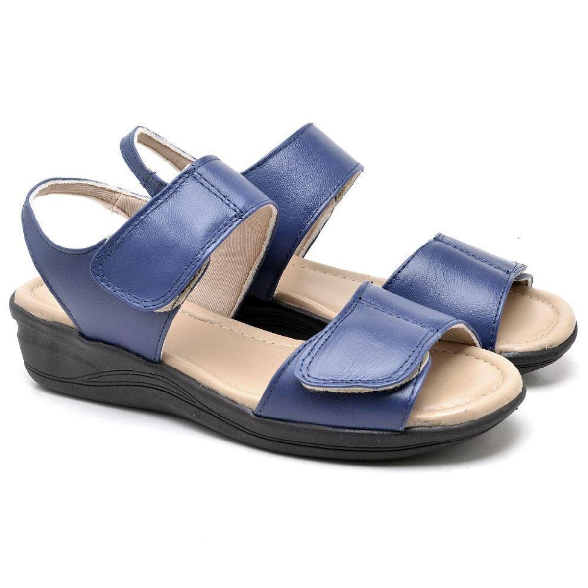 Calcados Sandalia Ramarim Couro Feminina Roma Shoes