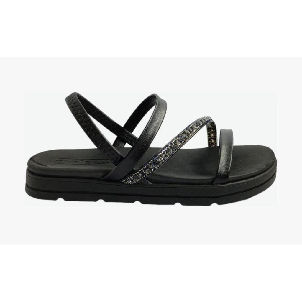 Sandália Feminina Papete Casual Com Strass Moleca 5490.104