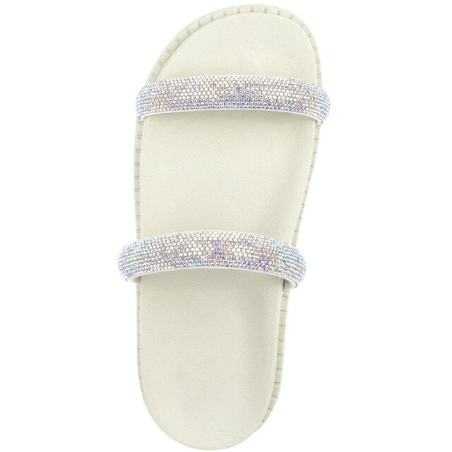 Sandália Feminina Papete Com Brilho Duas Tiras Moda Flat Lauraliza